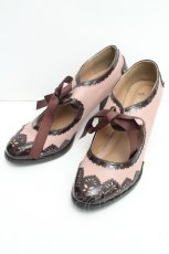 画像1: axes femme / 配色カット甲あきパンプス M ピンクベージュ S-26-06-19-012-AX-SH-HR-ZS (1)