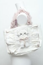画像2: Rojita / RibbonCat ミニトートバッグ  白 S-26-06-19-013-LO-BG-HR-ZS (2)