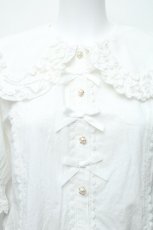 画像3: axes femme kawaii / 半袖丸襟コットンブラウス  白 S-26-06-19-023-AX-BL-AS-ZS (3)