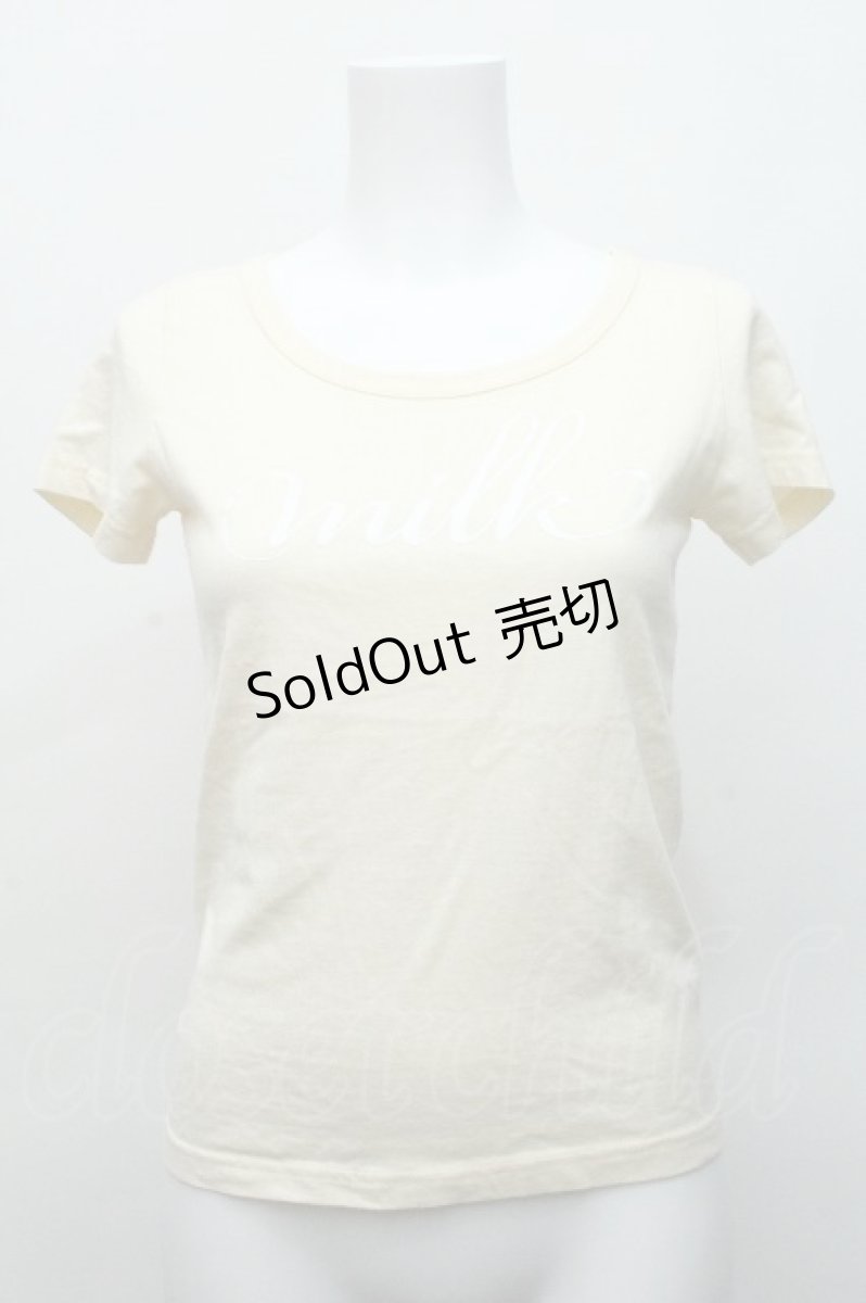 画像1: MILK / MILKロゴTee  ミルク×ホワイト S-26-06-19-025-ML-TS-HR-ZS (1)