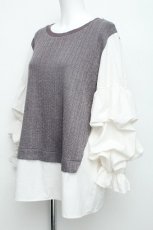 画像3: axes femme / レイヤードデザイントップス  グレー S-26-06-19-030-AX-TO-AS-ZS (3)