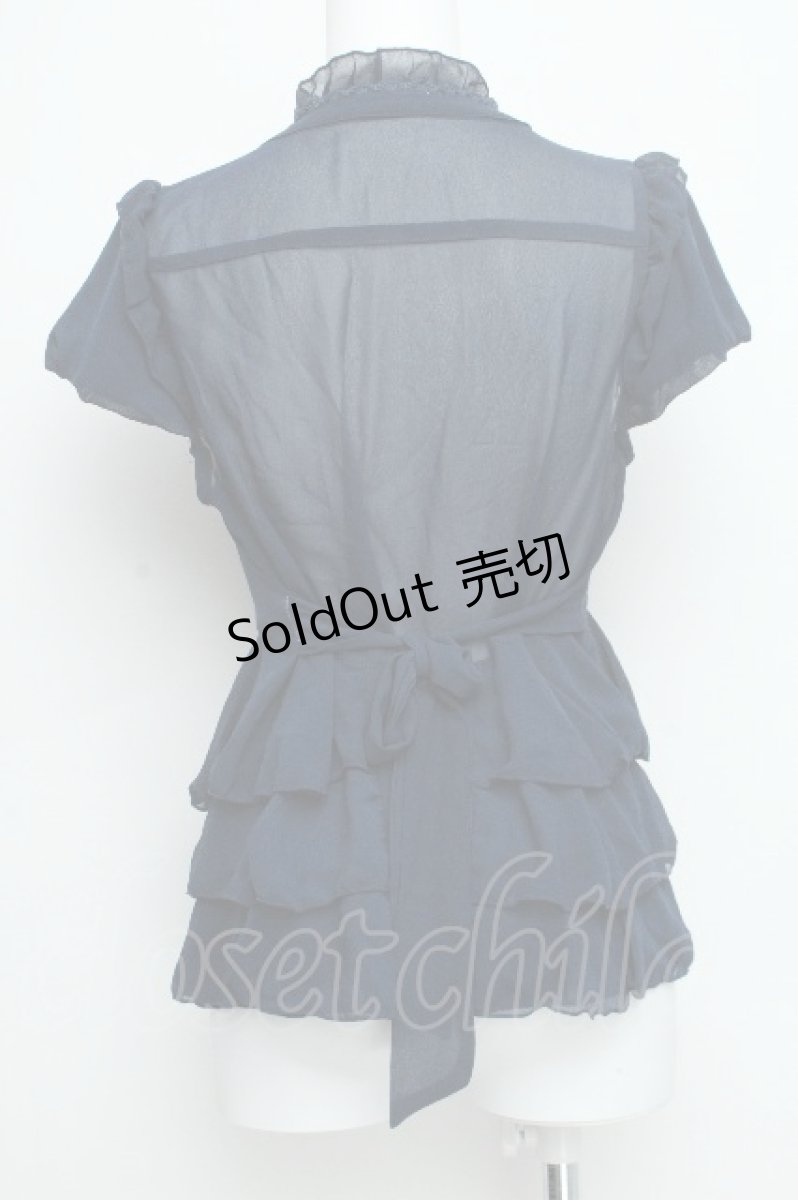 画像2: axes femme / ペプラムフリルブラウス  紺 S-26-06-19-031-AX-BL-HR-ZS (2)