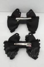 画像2: Angelic Pretty / ドルチェパールリボンクリップ  黒ｘ白 S-26-06-19-005-AP-AC-AS-ZS (2)