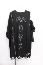 画像1: LISTEN FLAVOR / 魔界のトランプツインジップ超BIGトップス  黒ｘ白 S-26-06-21-005-PU-TO-AS-ZS (1)