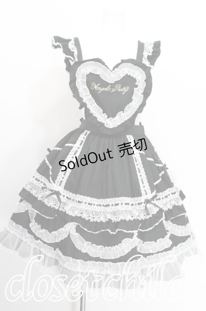 画像1: Angelic Pretty / Heart胸あて付スカート  黒ｘ白 S-26-06-21-043-AP-SK-AS-ZS (1)