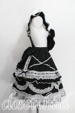画像2: Angelic Pretty / Heart胸あて付スカート  黒ｘ白 S-26-06-21-043-AP-SK-AS-ZS (2)