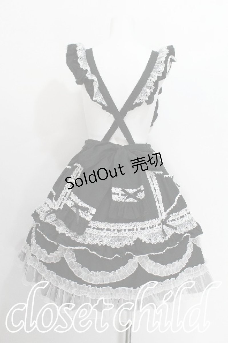 画像3: Angelic Pretty / Heart胸あて付スカート  黒ｘ白 S-26-06-21-043-AP-SK-AS-ZS (3)