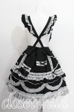 画像3: Angelic Pretty / Heart胸あて付スカート  黒ｘ白 S-26-06-21-043-AP-SK-AS-ZS (3)
