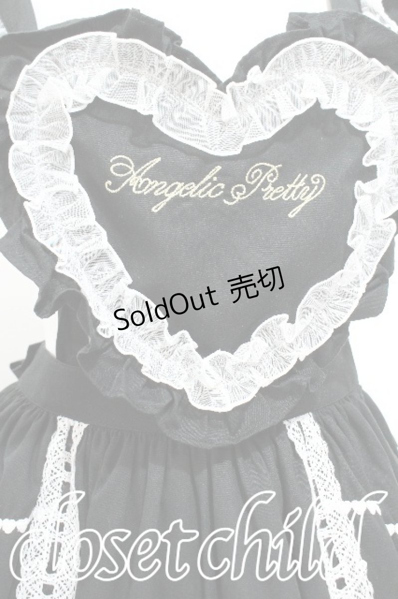 画像4: Angelic Pretty / Heart胸あて付スカート  黒ｘ白 S-26-06-21-043-AP-SK-AS-ZS (4)