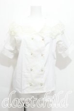画像1: axes femme / レトロ襟ブラウス  白 S-26-06-21-010-AX-BL-AS-ZS (1)