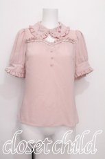 画像1: Ank Rouge / きらきら刺しゅうブラウス  ピンク S-26-06-21-014-CA-BL-HR-ZS (1)