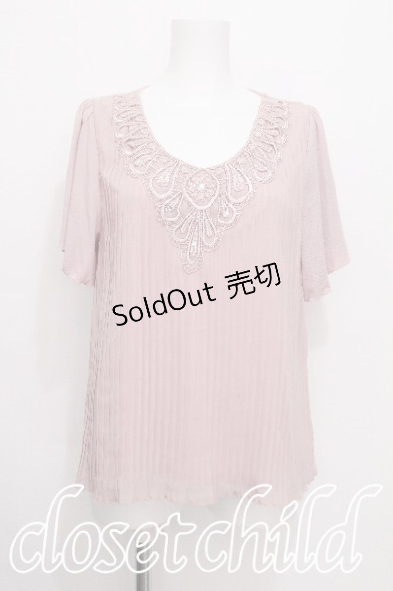 画像1: axes femme / /シフォンプリーツトップス  ピンク S-26-06-21-016-AX-TO-AS-ZS (1)