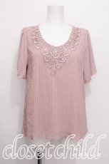 画像1: axes femme / /シフォンプリーツトップス  ピンク S-26-06-21-016-AX-TO-AS-ZS (1)