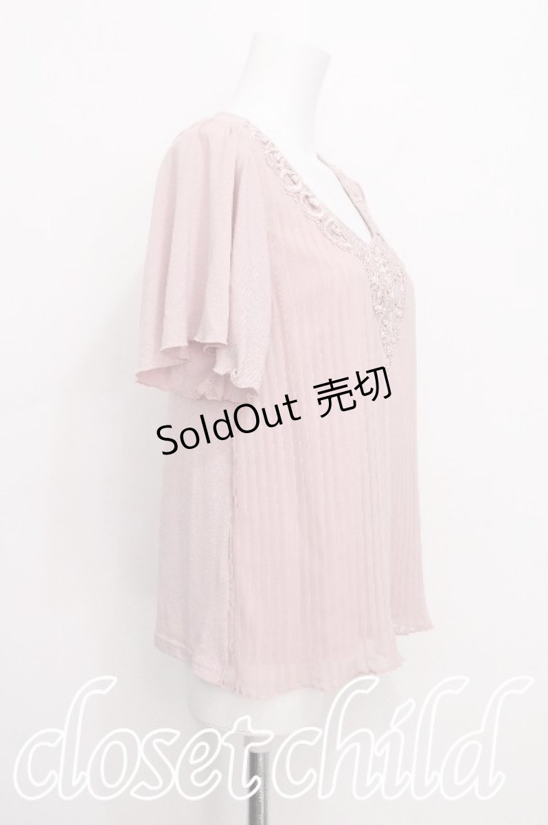 画像2: axes femme / /シフォンプリーツトップス  ピンク S-26-06-21-016-AX-TO-AS-ZS (2)