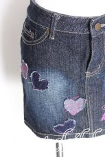 画像3: h.Jelly HONEY / 蝶々プリントデニムスカート  ブルー S-26-06-23-030-HN-SK-HR-ZS (3)