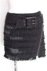 画像1: Hysteric / ダメージ加工デニムスカート  黒 S-26-06-23-033-PU-SK-HR-ZS (1)