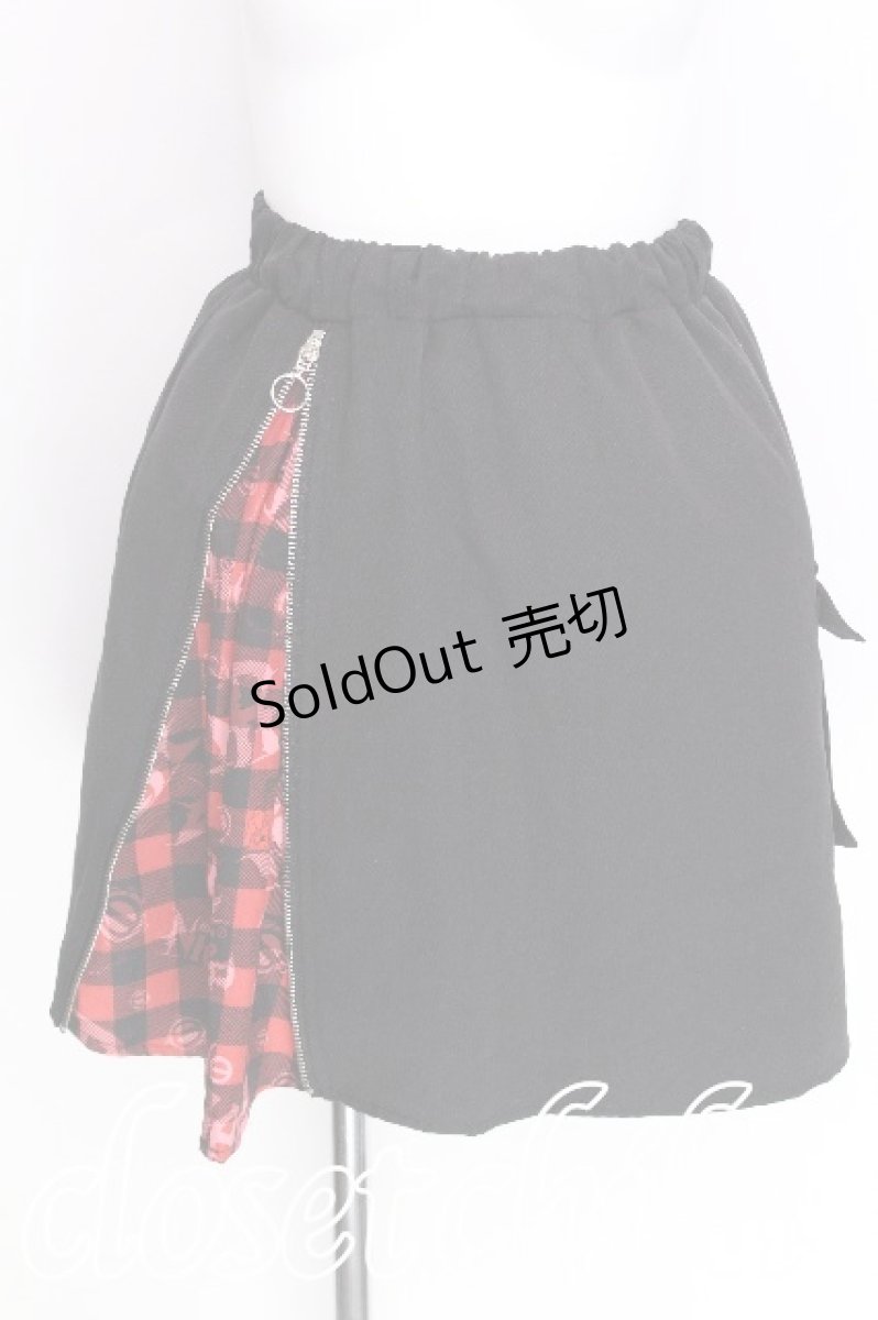 画像1: NieR Clothing / サイドZIPスカート  黒 S-26-06-23-034-PU-SK-HR-ZT568 (1)