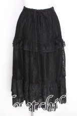 画像1: axes femme / ティアードコットンレーススカート  黒 S-26-06-23-040-AX-CO-SZ-ZS (1)