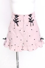 画像1: LIZ LISA / ハート刺繍フリルショーパン  ピンク S-26-06-23-007-LO-PA-HR-ZT0625S (1)