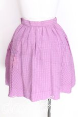 画像2: Jane Marple / サッカー地チェックスカート  ラベンダー S-26-06-23-014-JM-SK-AS-ZT569 (2)