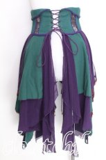画像2: Ozz oneste / 雪化憧コルセットスカート  グリーン×紫 S-26-06-23-022-OO-SK-SZ-ZS (2)