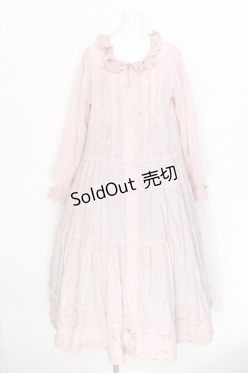 画像1: PINK HOUSE / ローンフリルワンピース  ピンク S-26-06-24-039-LO-OP-AS-ZS (1)