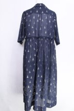 画像2: Jane Marple / LA TOUR EIFFELシャツドレス  ネイビー×ホワイトゴールド S-26-06-24-047-JM-OP-HR-ZS (2)