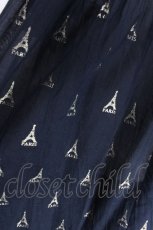 画像3: Jane Marple / LA TOUR EIFFELシャツドレス  ネイビー×ホワイトゴールド S-26-06-24-047-JM-OP-HR-ZS (3)