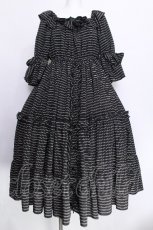 画像1: Physical Drop / ストライプワンピース  黒ｘ白 S-26-06-24-052-LO-OP-AS-ZS (1)