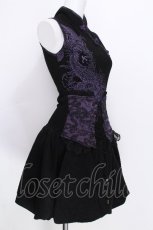 画像3: Qutie Frash / ドラゴンサテンコルセットワンピース  黒ｘ紫 S-26-06-24-053-QU-OP-AS-ZS (3)