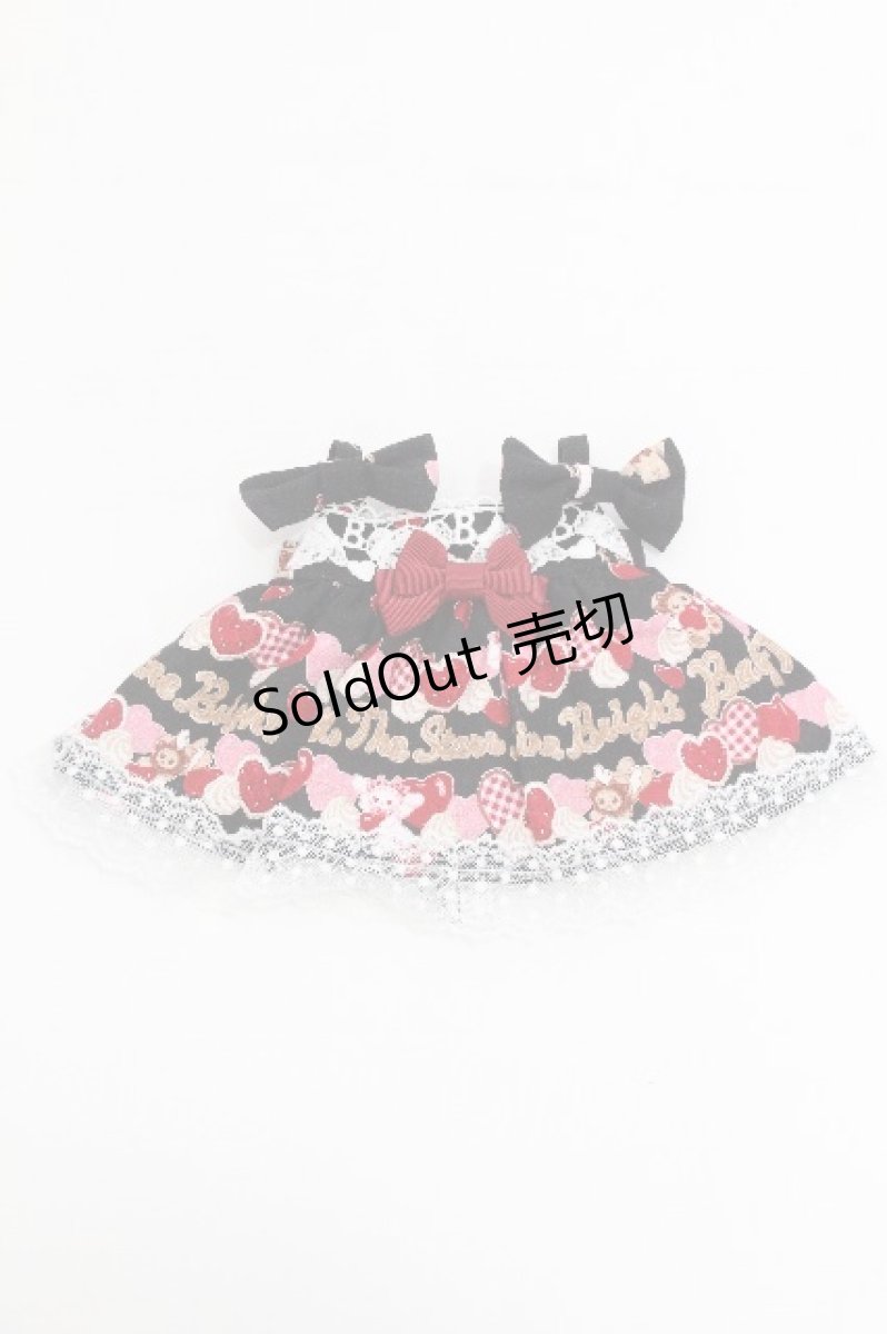 画像1: BABY,THE STARS SHINE BRIGHT / くみゃちゃんのSweet Baby Love Heart柄くみゃちゃんジャンパースカート  黒 S-26-06-24-009-BA-ZA-AS-ZS (1)