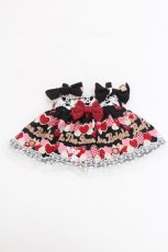 画像1: BABY,THE STARS SHINE BRIGHT / くみゃちゃんのSweet Baby Love Heart柄くみゃちゃんジャンパースカート  黒 S-26-06-24-009-BA-ZA-AS-ZS (1)