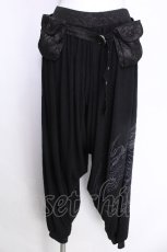 画像1: Qutie Frash / 龍プリントサルエルパンツ  黒ｘ紫 S-26-06-24-064-QU-PA-AS-ZS (1)