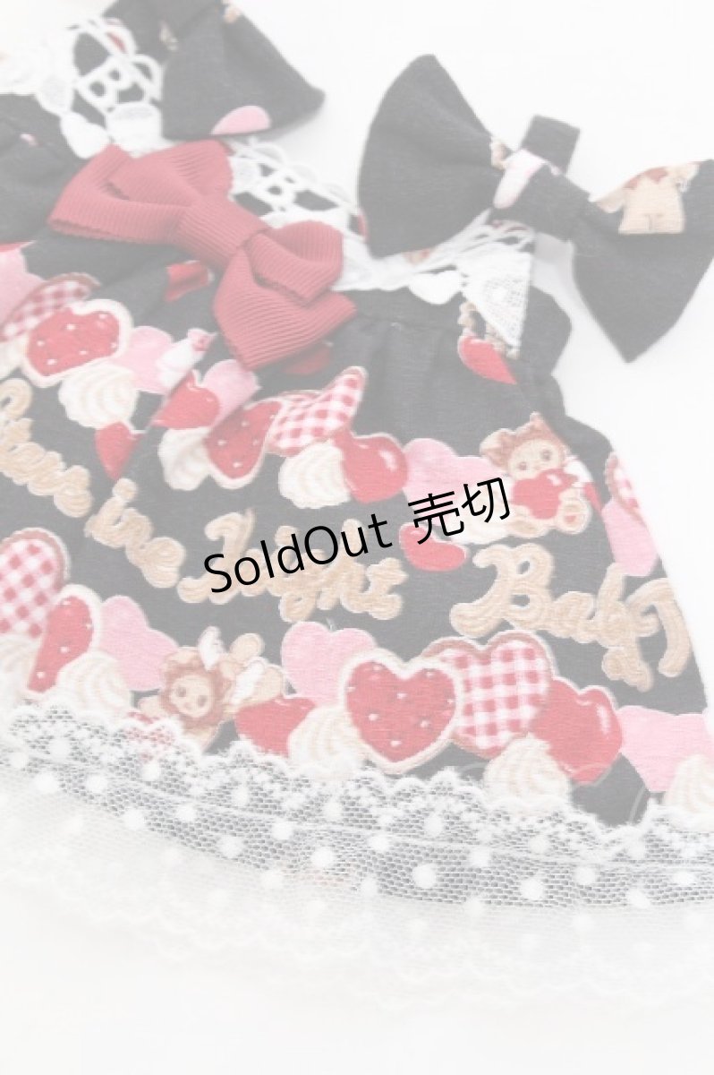 画像3: BABY,THE STARS SHINE BRIGHT / くみゃちゃんのSweet Baby Love Heart柄くみゃちゃんジャンパースカート  黒 S-26-06-24-009-BA-ZA-AS-ZS (3)