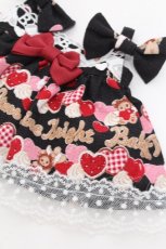 画像3: BABY,THE STARS SHINE BRIGHT / くみゃちゃんのSweet Baby Love Heart柄くみゃちゃんジャンパースカート  黒 S-26-06-24-009-BA-ZA-AS-ZS (3)