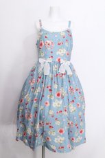 画像1: Miss Point / Early Summer Berry Picture Bookジャンパースカート L サックス S-26-06-25-025-LO-OP-HR-ZS (1)