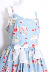 画像2: Miss Point / Early Summer Berry Picture Bookジャンパースカート L サックス S-26-06-25-025-LO-OP-HR-ZS (2)
