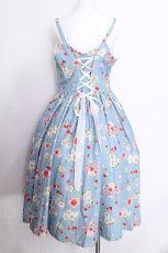 画像4: Miss Point / Early Summer Berry Picture Bookジャンパースカート L サックス S-26-06-25-025-LO-OP-HR-ZS (4)