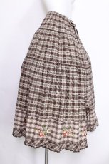 画像3: PINK HOUSE / 野ばらとチェリー刺繍タータンチェックスカート  ブラウン S-26-06-25-042-LO-SK-HR-ZS (3)