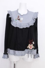 画像1: PINK HOUSE / ハロウィーンワンダーランド刺繍使いブラウス  黒 S-26-06-25-006-LO-BL-HR-ZS (1)