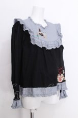 画像2: PINK HOUSE / ハロウィーンワンダーランド刺繍使いブラウス  黒 S-26-06-25-006-LO-BL-HR-ZS (2)