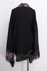 画像3: rezen / 花魁×蝶着物シャツ  瑠璃色 S-26-06-25-009-LO-TO-SZ-ZS (3)