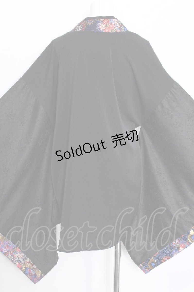 画像4: rezen / 花魁×蝶着物シャツ  瑠璃色 S-26-06-25-009-LO-TO-SZ-ZS (4)