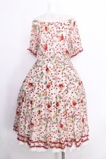 画像3: PINK HOUSE / キャットチェリードロップ柄ミディワンピース  オフ S-26-06-25-016-LO-OP-AS-ZS (3)