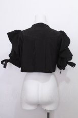 画像2: axes femme POETIQUE / フリル半袖ショートボレロ  黒 S-26-06-26-004-AX-TO-AS-ZS (2)
