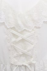 画像4: Princess Flower Garden / TT＊KRSフリルジャンパースカート L 白 S-26-06-26-030-LO-TO-HR-ZS (4)