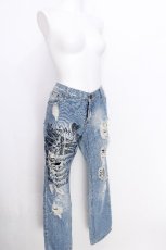 画像3: HELL CAT PUNKS / ダメージデニムパンツ  サックス S-26-06-26-058-PU-PA-AS-ZS (3)