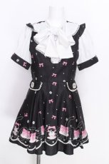 画像1: Ank Rouge / Ribbon Partyプリントセットアップ  黒 S-26-06-26-009-CA-OP-AS-ZS (1)