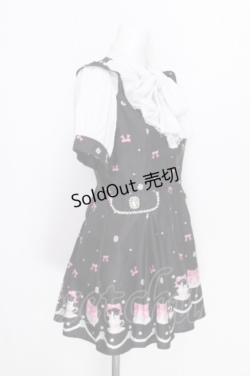 画像3: Ank Rouge / Ribbon Partyプリントセットアップ  黒 S-26-06-26-009-CA-OP-AS-ZS (3)