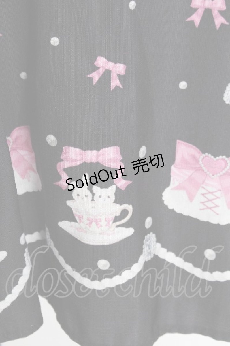 画像6: Ank Rouge / Ribbon Partyプリントセットアップ  黒 S-26-06-26-009-CA-OP-AS-ZS (6)